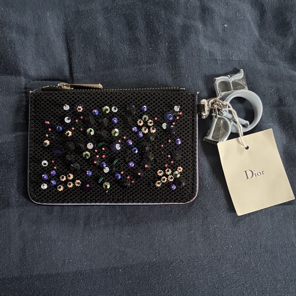 Dior Black Clutch with Multicolor Sequins